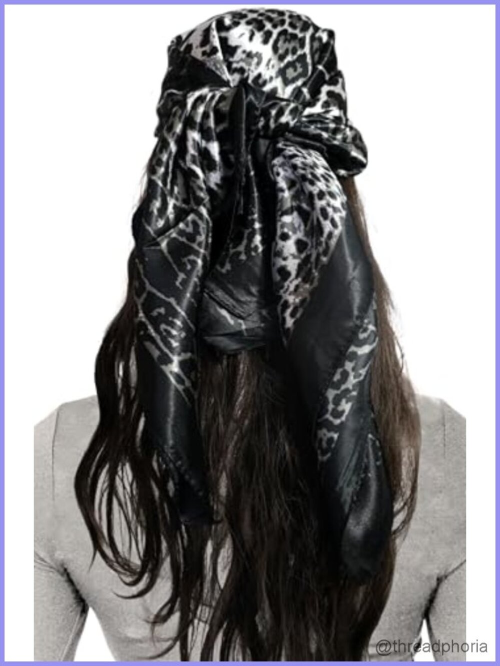 Satin-Like Tulle Printed Square Scarf 35" x 35" for Hair & Neck Wraps for Women